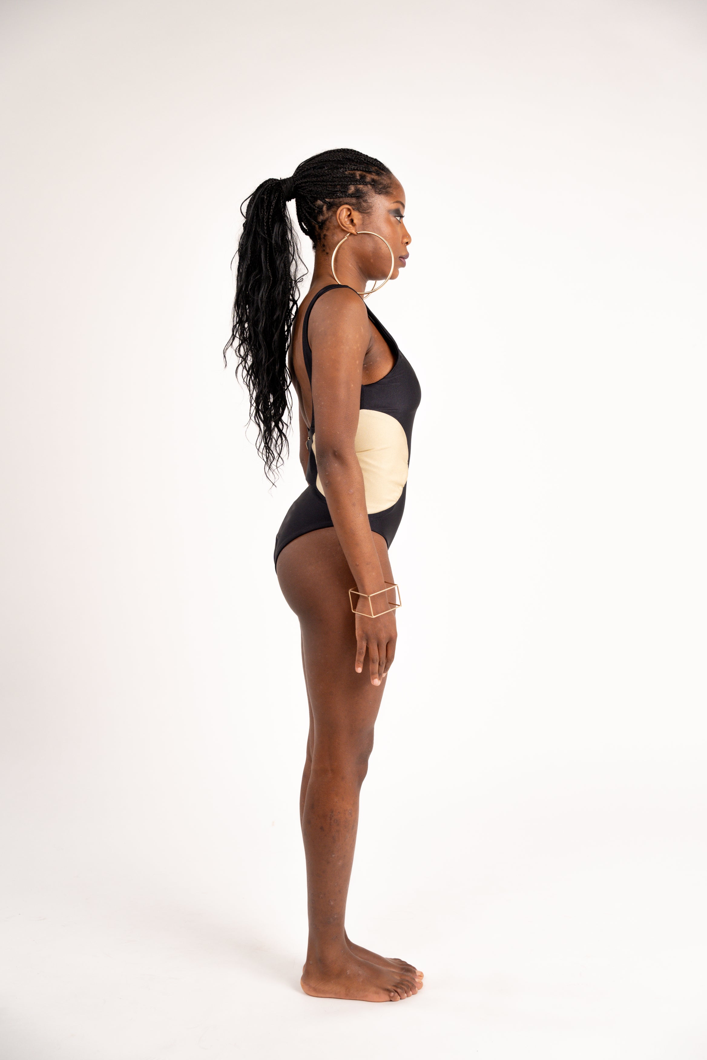Golden Black/Light Gold Swimsuit